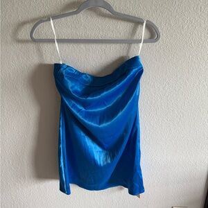 SHEIN Strapless Blue Dress